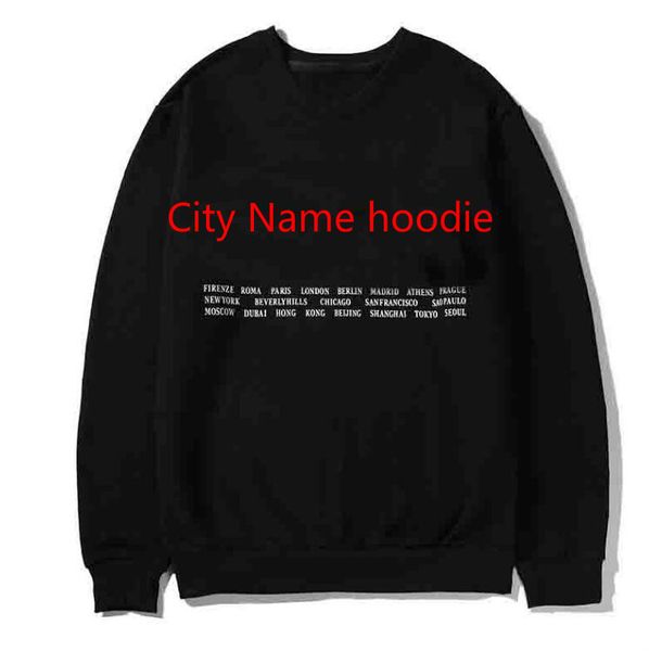 

Classic City Name Hoodie for Men Women Street Long Sleeve Pullover Sweatshirt with Design Letter O-Neck Homme Clothing 2 Color