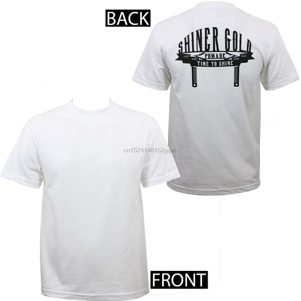 

100% shiner gold pomade lowrider mantle logo t-shirt white new men t-shirt