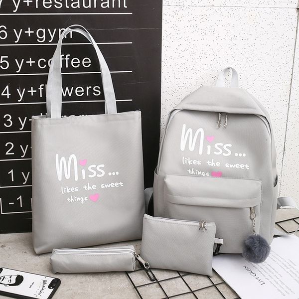 

monerffi 4pcs/set women backpacks bolsas mochilas nylon boys satchel girls student school book bag sac a dos schoolbag