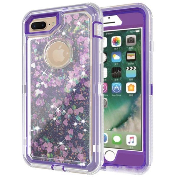 

transparent clear robot with belt clip liquid quicksand case for iphone 7 plus 6s plus galaxy s8 plus glitter running dynamic phone case