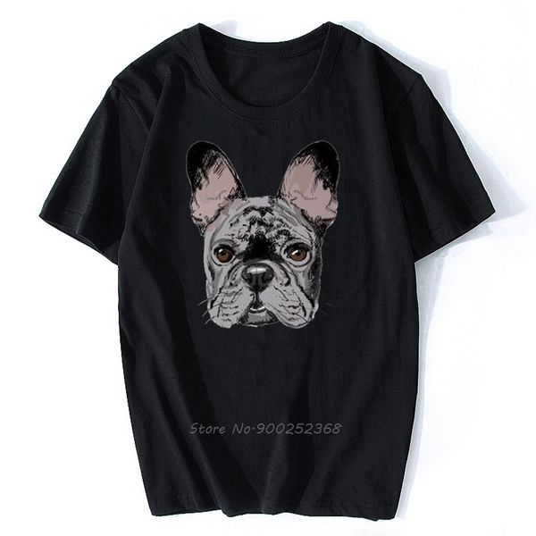 

french bulldog head men's t-shirt image by birthday gift t shirt men cotton o-neck tshirt tees harajuku streetwear
