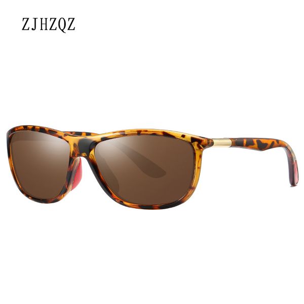 

zjhzqz vintage brand designer square поляризует солнцезащитные очки мужчины вождения mens brown black солнцезащитные очки женщины люнеты len, White;black