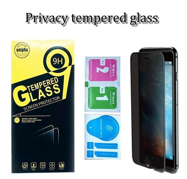 

privacy 9h screen protector for iphone 11 pro max anti-spy tempered glass 2.5d screen protector for samsung s9 plus with pack