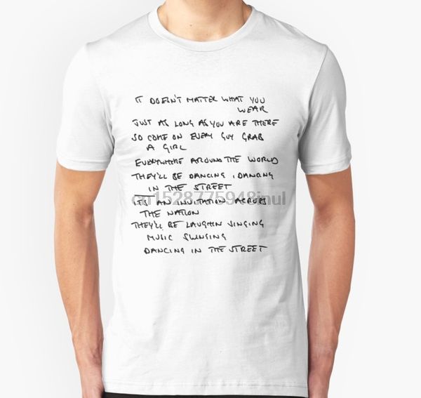 

men short sleeve tshirt mick jagger handwritten lyrics t shirt women t-shirt