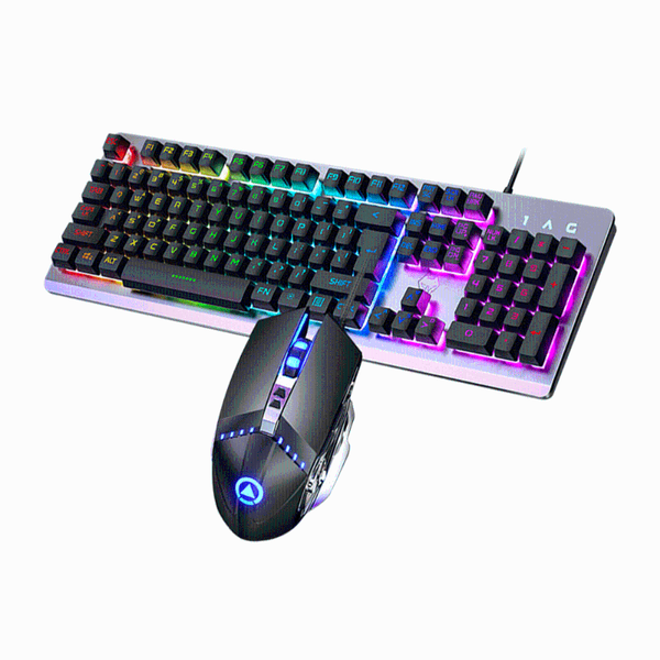 

gaming keyboard mouse gamer mechanical keyboard gamer 19-key co-attack metal p rgb breathing backlight metal panel for pc
