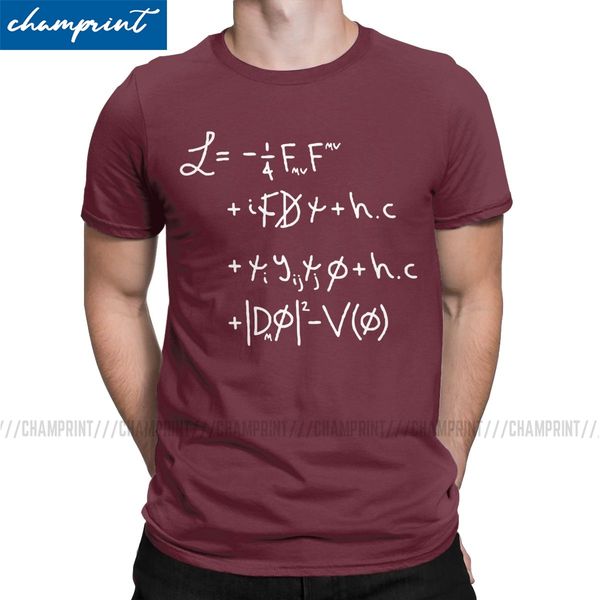 

men universe lagrangian t shirts quantum mechanics physics science physical geek nerd leisure o neck tees summer t-shirts