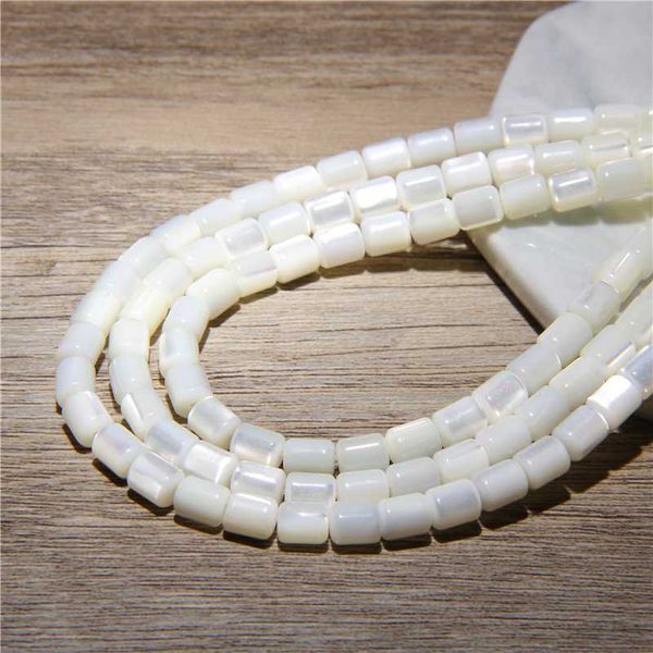

other natural white oval mother of pearl mop shell beads loose tubular for jewelry making bracelet necklace 15" diy
