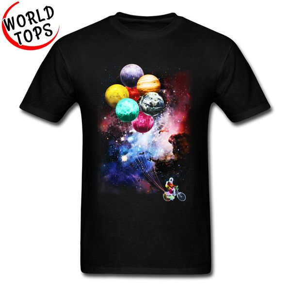 

космический астронавт цикл tshirts galaxy цветные звезды планеты воздушные шары смешные футболки для мужчин мода толстовка лето топы тис