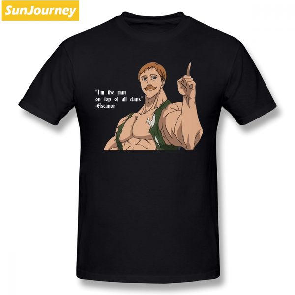 

escanor the proudest man t shirt kpop mens t shirts cotton crewneck plus size short sleeve the seven deadly sins t shirts