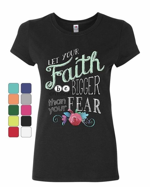 

пусть ваша вера будет больше женщин t-shirt вдохновение бог религия библия shirt