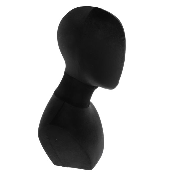 

velvet head mannequin bust (black), jewelry display model for wigs/scarf/ cap/headphone