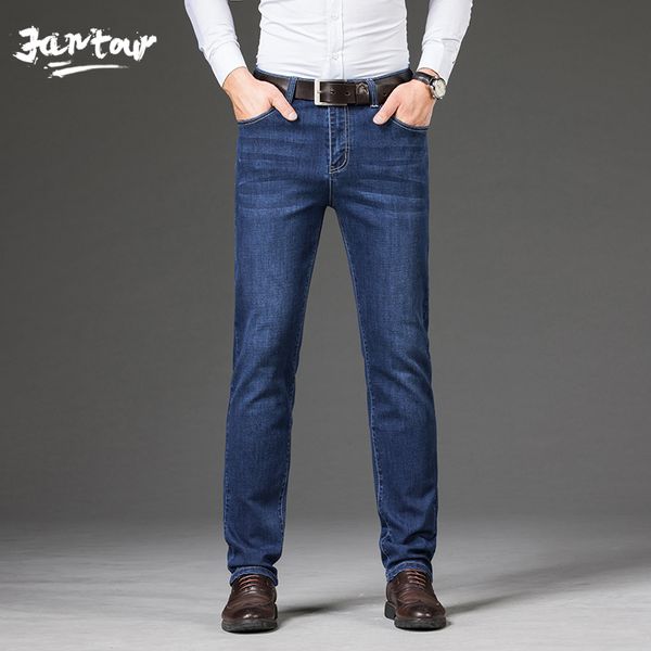 

jeans men homme pants brand mens hombre jean denim man fit blue stretch regular thick pantalon plus size 40 42 44 46