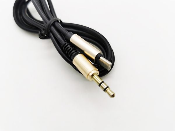 

black gold plug usb type-c to 3.5mm male to male audio cable car aux cable 20