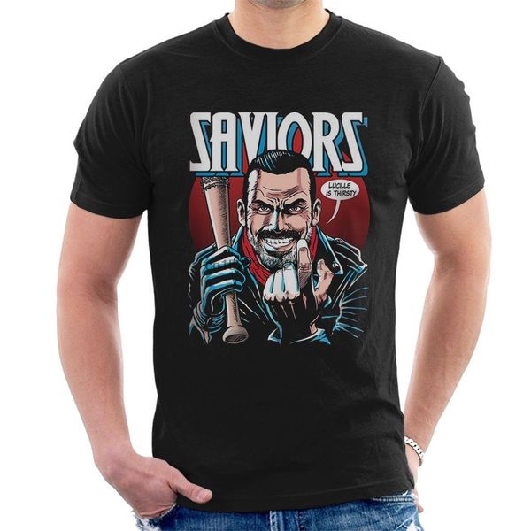 

saviors twd comics t-shirt negan lucille twd walking dead tee c23 cartoon t shirt men new fashion tshirt loose size top