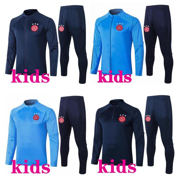 

kids 20-21 Ajax Soccer training suit jacket kits 2020 2021 Maillot De Foot NERES TADIC PROMES ZIYECH soccer jerseys Ajax jogging tracksuit