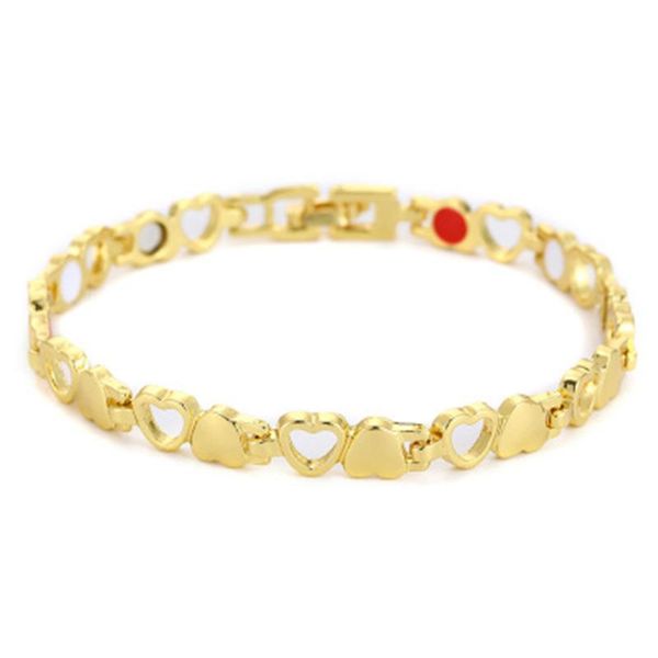 

healthy energy bracelet women charm jewelry men bracelet hearted design stainless steel health care magnetic link chain, Black
