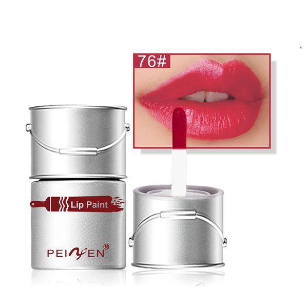 

new paint bucket lip gloss liquid matte lipstick waterproof lasting red lip color moisturizer matte tint makeup pn002