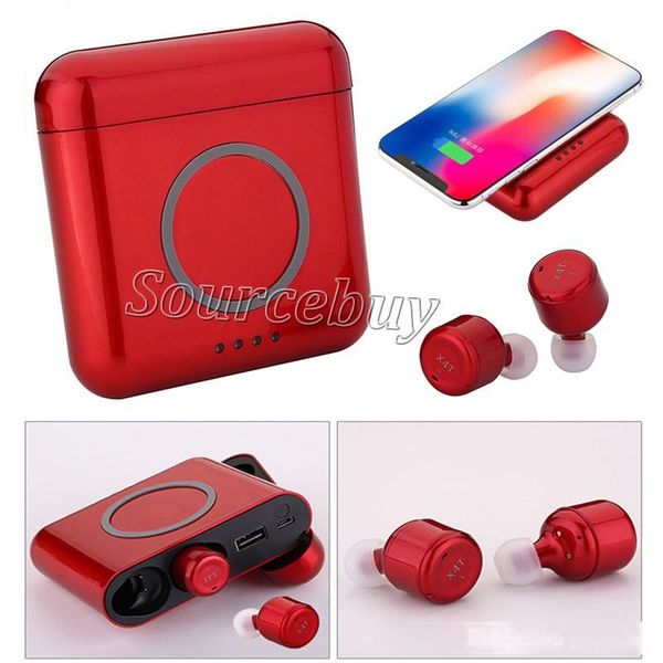 

new x4t wireless bluetooth 4.2 earphones sport in ear stereo tws hifi stereo earbuds 5200mah power bank with mic and wireless charging