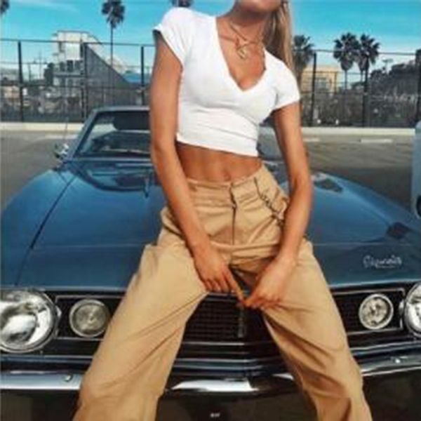 

ladies personality solid color pants fashion leisure harem pants wide leg with chain casual style women's clothing, Black;white