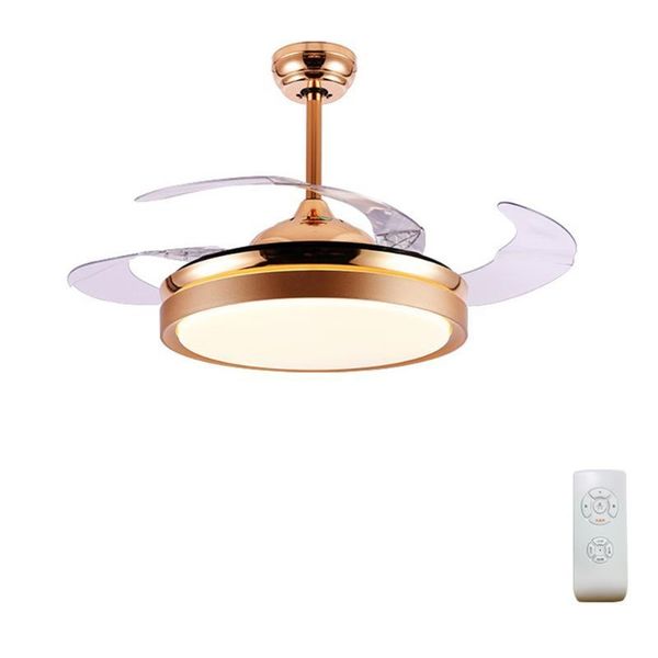

42inch nordic creative ceiling fans with lights invisible smart remote control fixture for home living room led dimming fan lamp