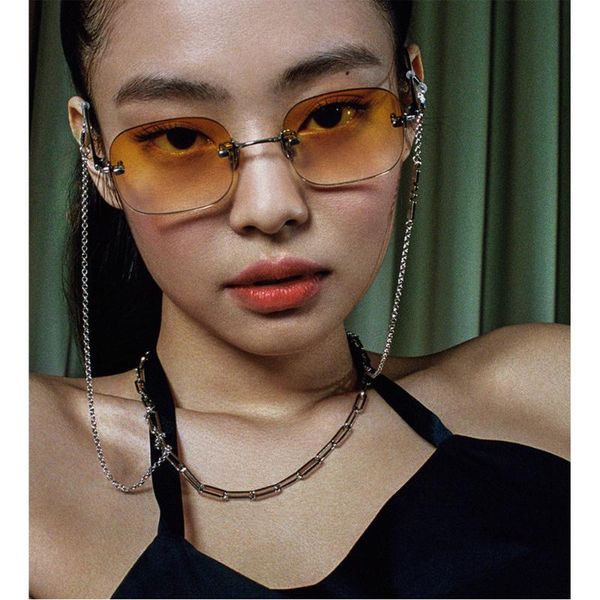 

rectangle ladies sunglasses women 2020 rimless square sun glasses for ladies nx, White;black