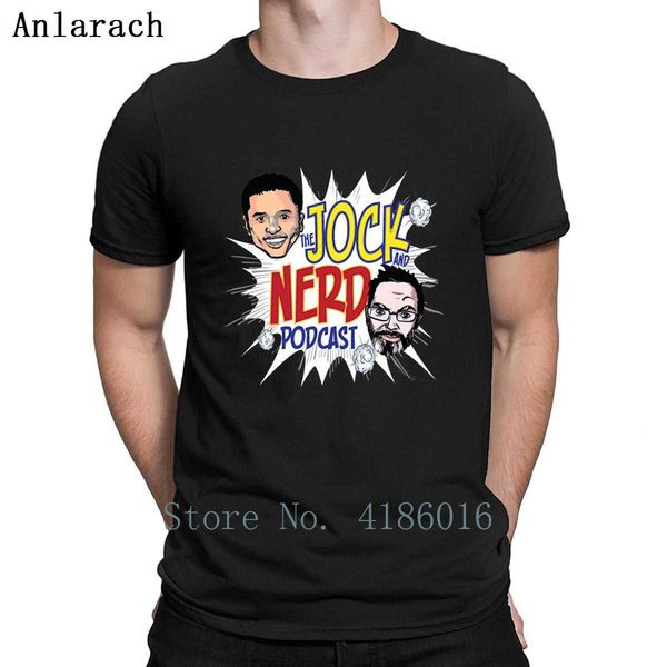 

jock and nerd podcast t shirt cotton famous formal humor summer o neck unique design shirt