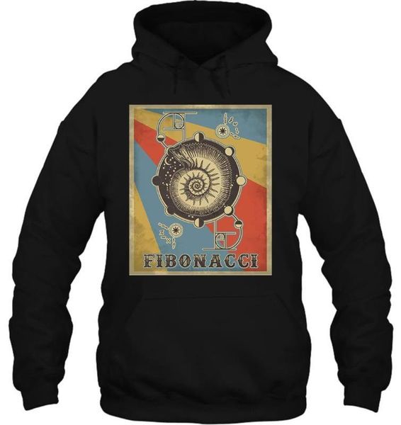 

мужчины толстовка урожай фибоначчи золотое сечение женщины streetwear, Black