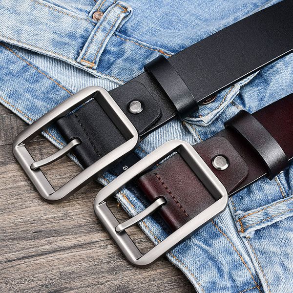 

Cross-Border Special for New Mens Pin Buckle Belt Mens Leather Waistband Leather Cool All-match Belt Factory Wholesale