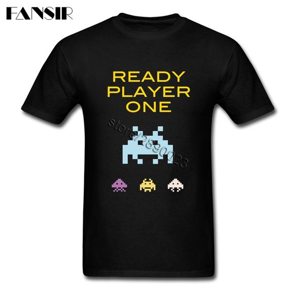 

men t shirts cool 100% cotton short sleeve tee shirts male movie ready player one clothes