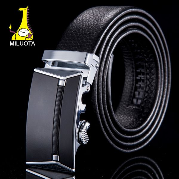 

miluota] fashion designer belts for men cinto masculino genuine leather automatic buckle belt brand for business wn002, Black;brown