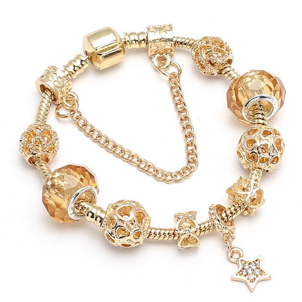 

bead bracelet star pendant jewelry simple and elegant temperament accessories grade ancient charm individual, Golden;silver
