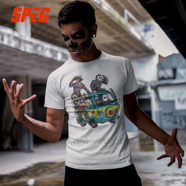 

t shirts men the massacre machine horror t-shirt chucky jason voorhees michael myers tees shirt freddy short cotton short sleeve