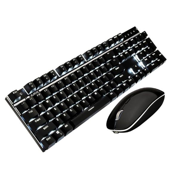 

2.4ghz wireless led keyboard and mouse combo set kit for pc computer desklapergonomic led backlight for desk lap