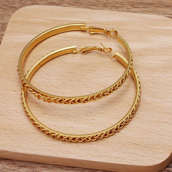 

60мм punk big серьги хооп круглый женский сережек золотой цвет большой круг креольские серьги huggies личность мода ювелирные изделия, Golden;silver