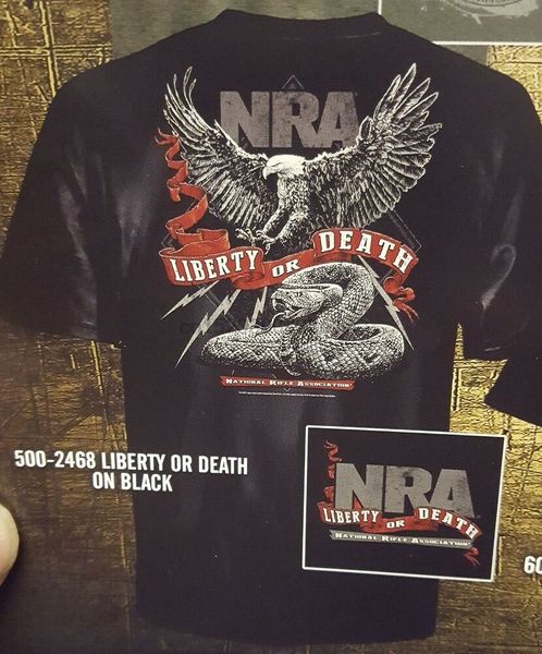 

nra liberty or death black t-shirt l xl