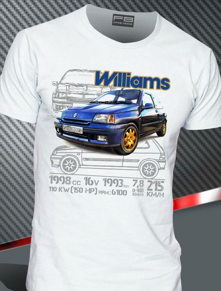 

t-shirt renoult clio williams 2.0 16v maxi rally legend montecarlo 2019 men'short sleeve o-neck summer print t shirt