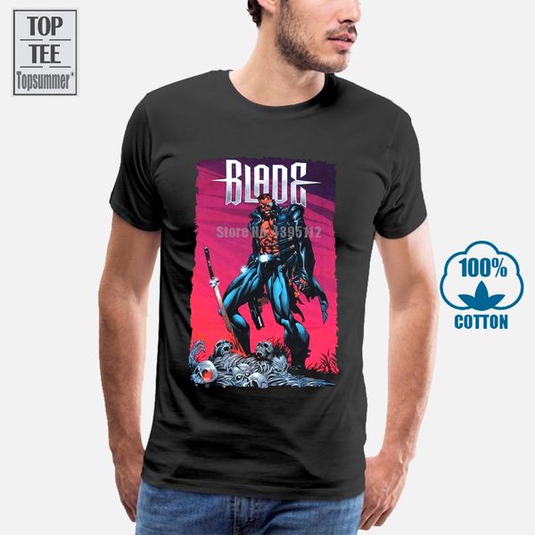 

blade vampire hunter mens t shirt comic style image aa pile of bones image