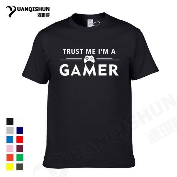 

yuanqishun 2018 summer casual funny trust me i'm a gamer t-shirt mens o-neck short sleeve letters printed t shirt tees 3xl