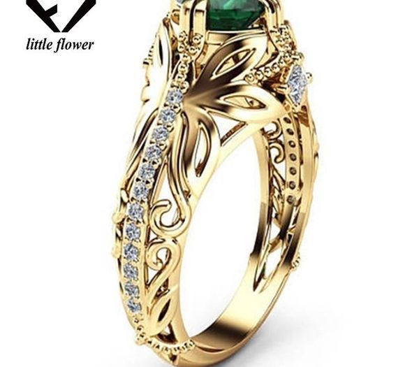 

emerald 14k gold diamond wedding diamond ring jewelry ornament bague etoile anillos de bizuteria for women emerald jade diamante11, Slivery;golden