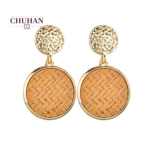

stud chuhan luxury big round earrings 2021 fashion bohemia for women long gold statement c69, Golden;silver