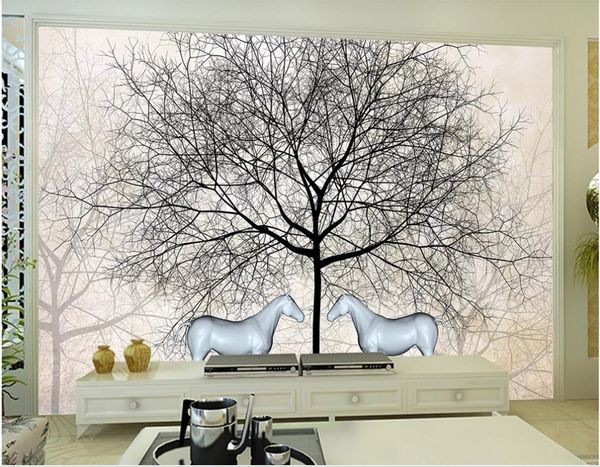 

modern forest tree wallpapers light luxury living room tv background wall beautiful scenery wallpapers