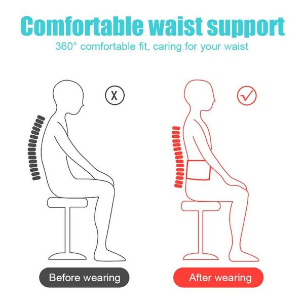 

sport accessories back support self-heating sports safety back warmer health care protection waist brace belt stress, Black;gray