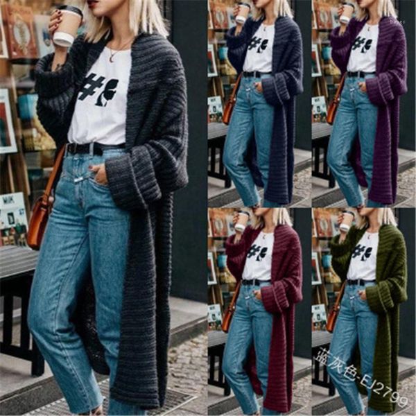 

solid color hooded cardigan thick long sweater coats designer female knitted winter loose sweater ladies chunky knit sweater fashion trend, White;black