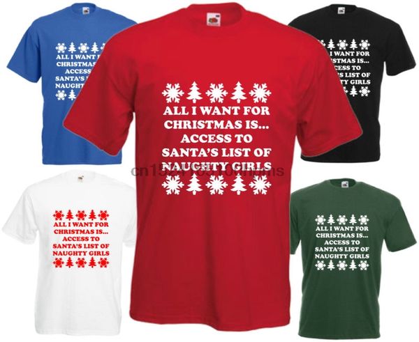 

all i want для списка непослушного девочка майки рождества санта смешного xmas tee подарок