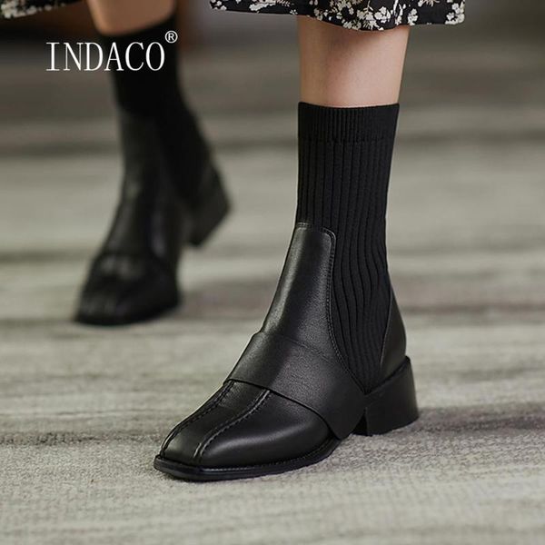 

2020 new women boots winter warm shoes slip on high heel boots for women short cotton thick heel red brown, Black