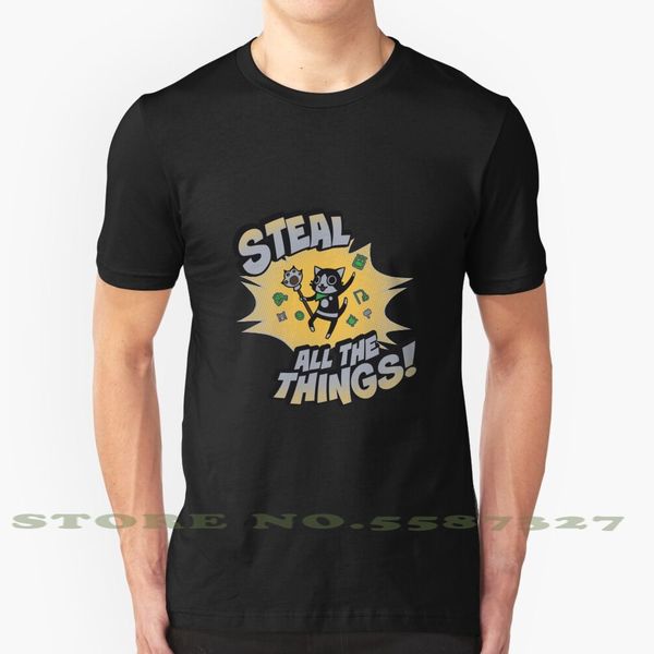 

steal all the things black white tshirt for men women monster hunter cat cute steal thief melynx felyne monster hunter 3