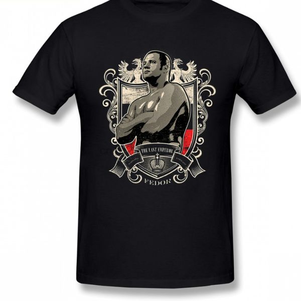 

популярные мужчины футболки федор емельяненко с коротким рукавом чистый хлопок crew neck негабаритные футболка мужской рубашка