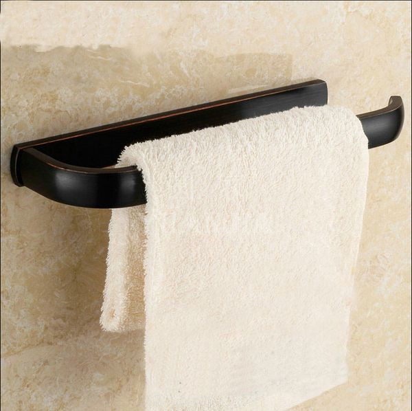 Barres de serviette simples en cuivre européen Rack Noir, mur de toilette suspendu étagère de serviette de serviette vintage, barre de serviettes en laiton antique