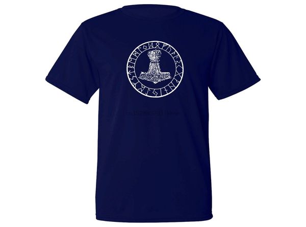 

2020 norse thor hammer sweat proof fabric navy blue new t-shirt