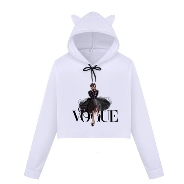 

new harajuku crop hoodies women clothes vogue lady print kpop pullover sweatshirt kawaii punk long sleeve hoody ladies, Black